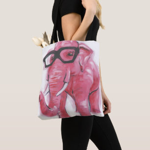 Dapper Animal Rosa Elephant i eyeglass Tygkasse