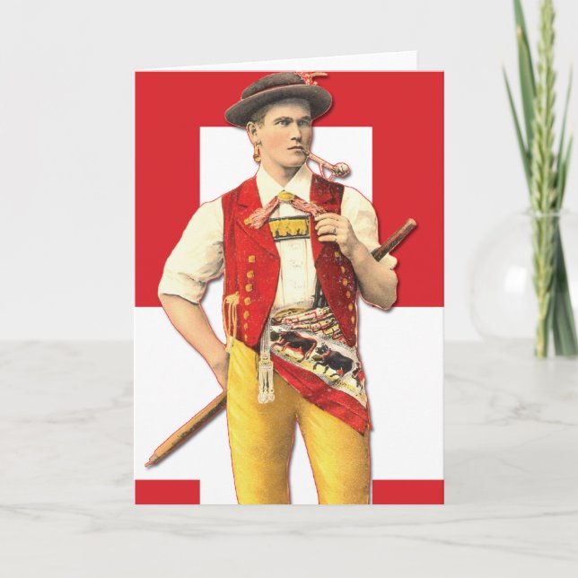 Dapper Appenzell bonde i traditionell dräkt Kort (Framsida)