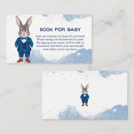 Dapper Boy Bunny i Blue Kostym Bok för Baby Tilläggskort