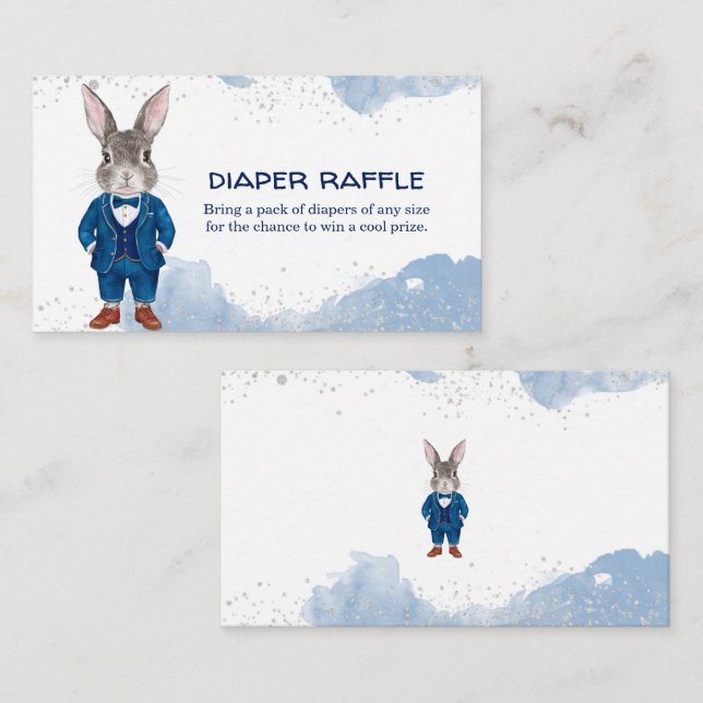 Dapper Boy Bunny i en blå Kostym-dagbok Raffle Tilläggskort (Fram/baksida)