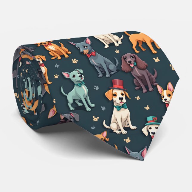 Dapper Dogs in Bow Ties and Top Hats Pattern  Slips (Rullad)