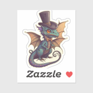 Dapper Dragon i Top hat Klistermärken