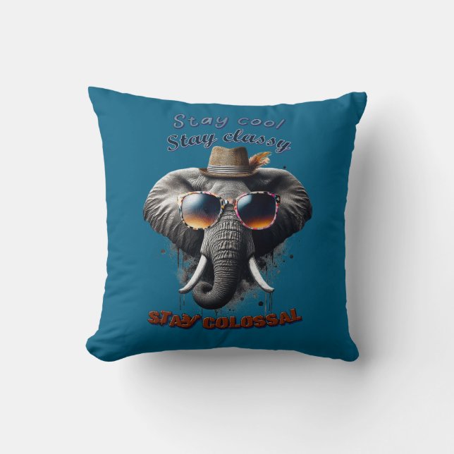 Dapper Elephant: Urban Coola Dekorativ kudde (Framsida)