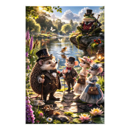Dapper for friends, Victorian garden party art pos Fototryck