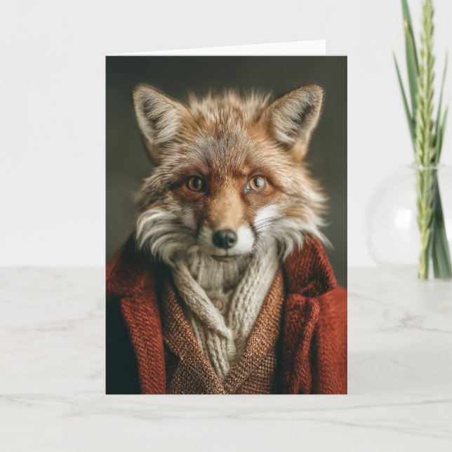 Dapper Fox på Mysiga Stil Kort (Framsida)