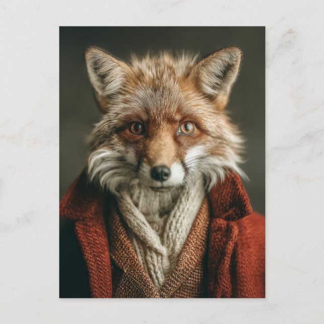 Dapper Fox på Mysiga Stil Vykort (Framsida)