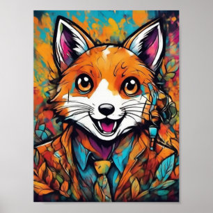 Dapper Fox – Whimsical Djurkonst Poster
