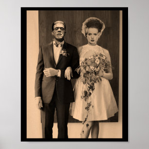 Dapper Frankenstein Bröllopsdag - Monster Hallowee Poster