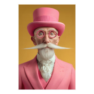 Dapper gentleman i Rosa Fototryck