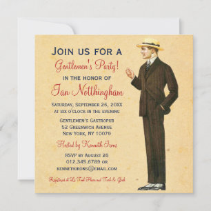 Dapper Gentlemen's Party-inbjudningar Inbjudningar