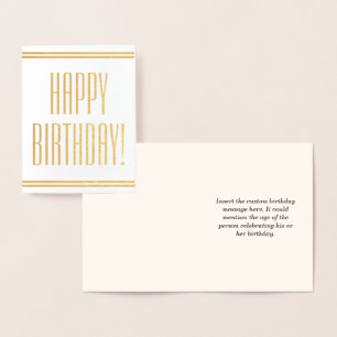 Dapper Gold Foil "GRATTIS PÅ FÖDELSEDAGEN!" Kort