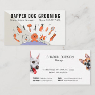 Dapper Hund Grooming Pet-Affärskortet Visitkort