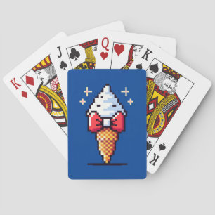Dapper Ice Cream - Cute Pixel Art Dessert Design Casinokort