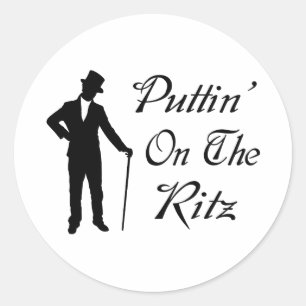 Dapper man Puttin på Ritzen Runt Klistermärke