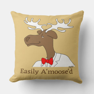 Dapper Moose Whimsical Kudde