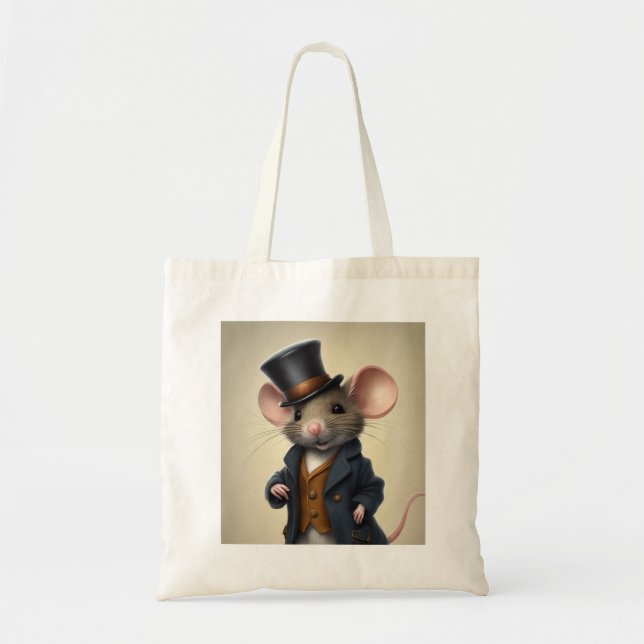 Dapper Mouse Tote Bag Tygkasse (Framsidan)