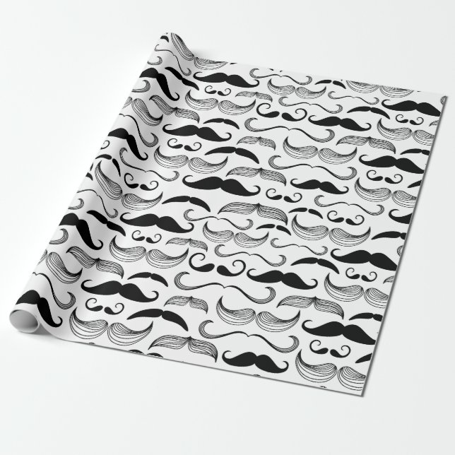 Dapper Mustacher Wrapping Papper Presentpapper (Utrullad)