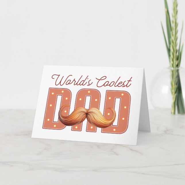 Dapper Pappa: A Mustache & Marquee Firande Kort (Framsida)