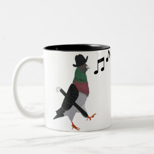 Dapper Pigeon Editable Far's Day Två-Tonad Mugg