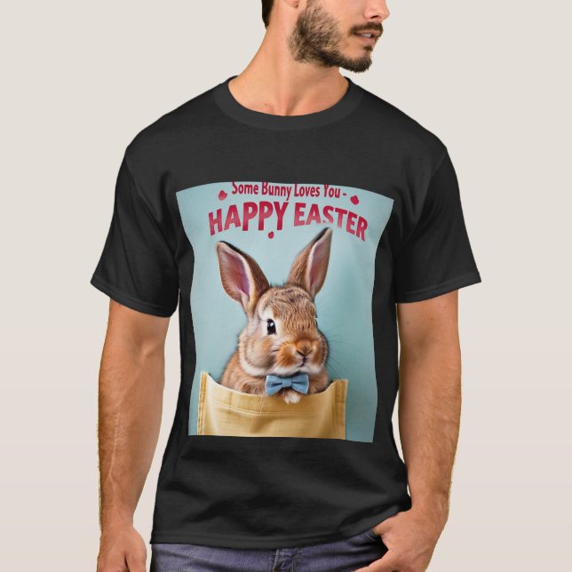 Dapper Pocket Bunny med Bow Tie Manar T Shirt (Framsida)