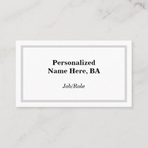 Dapper, Professionellens profilkort Visitkort