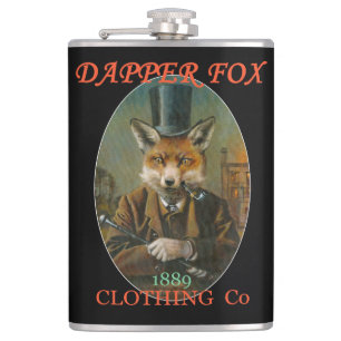 Dapper rävvintageflaska fickplunta