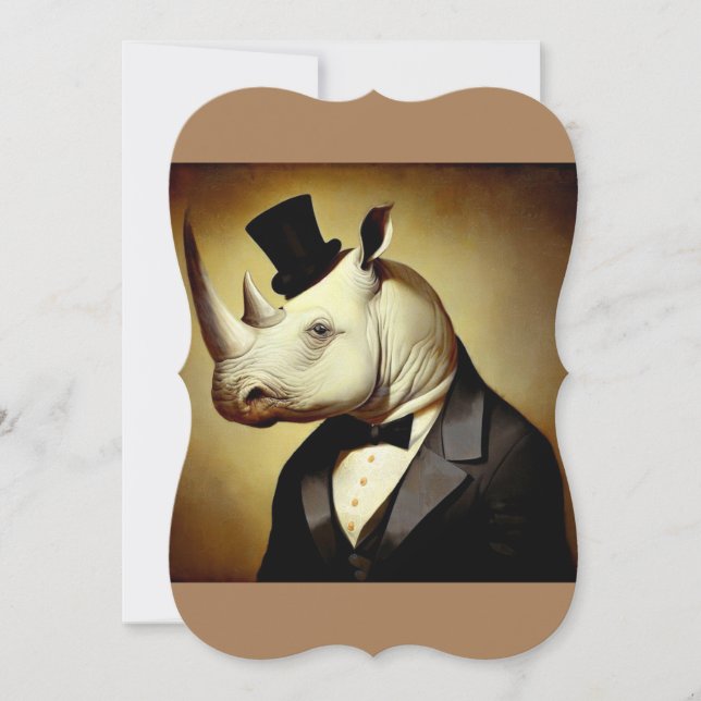 Dapper Rhinoceros Greeting Card Kort (Framsida)
