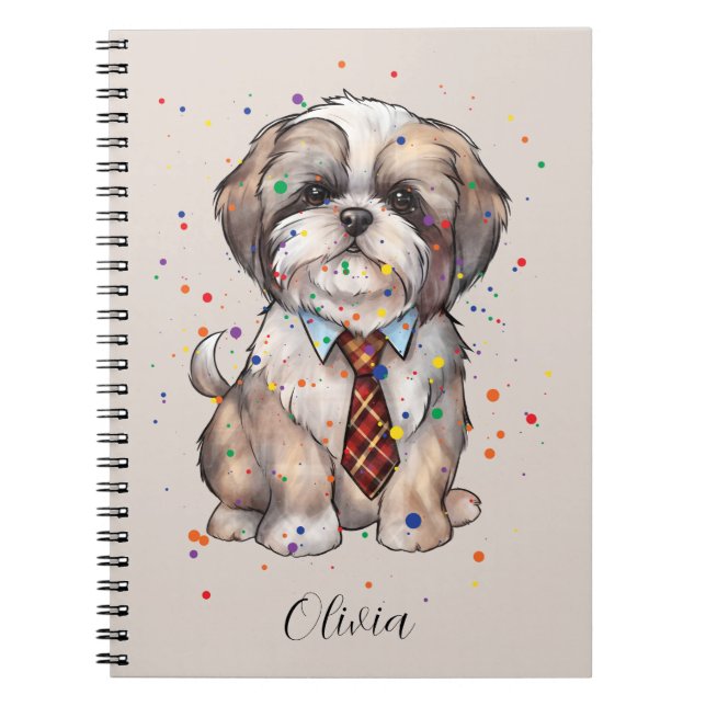 Dapper Shih Tzu-anteckningsbok - Hund med vattenfä Anteckningsbok (Framsidan)