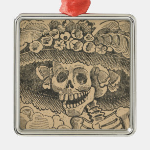 Dapper Skeleton (Calavera Catrina) (Elegant Skull) Julgransprydnad Metall
