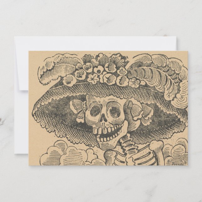 Dapper Skeleton (Calavera Catrina) (Elegant Skull) Kort (Framsida)