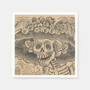 Dapper Skeleton (Calavera Catrina) (Elegant Skull) Pappersservett