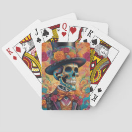 Dapper Skeleton Elegance: Day of the dead Casinokort