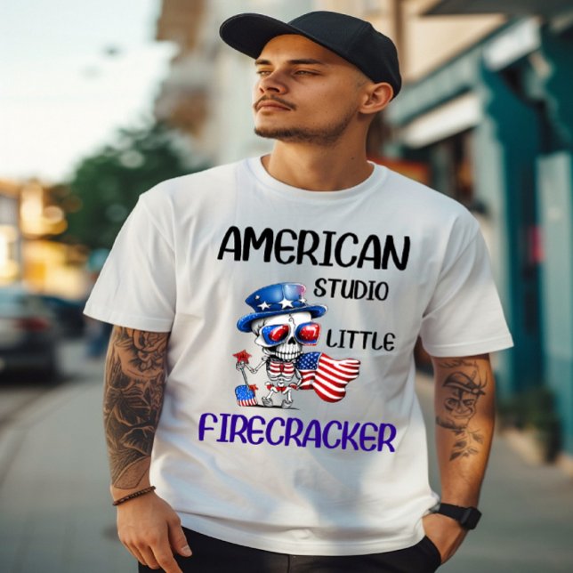 Dapper Skeleton Salutes America T Shirt (Skapare uppladdad)