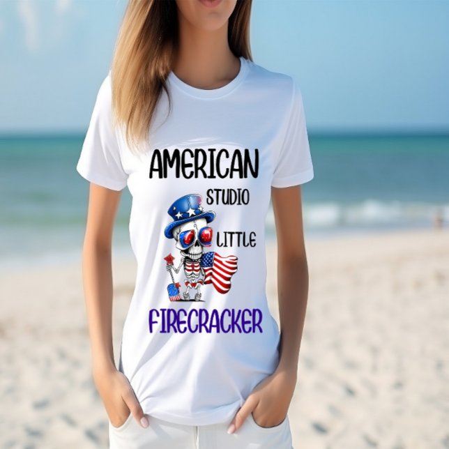 Dapper Skeleton Salutes America T Shirt (Skapare uppladdad)