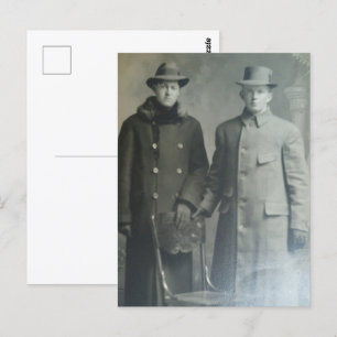 Dapperbrotrar i överstrykningar av RPPC B&W-fotobi Vykort