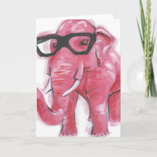 Dapperdjur Rosa Elefanti i eglass Kort