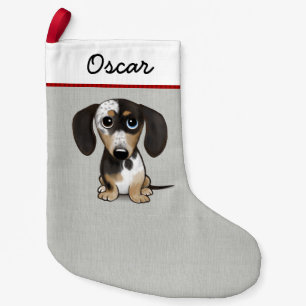 Dapple Dachshund Adsible Hund Personlig Liten Julstrumpa