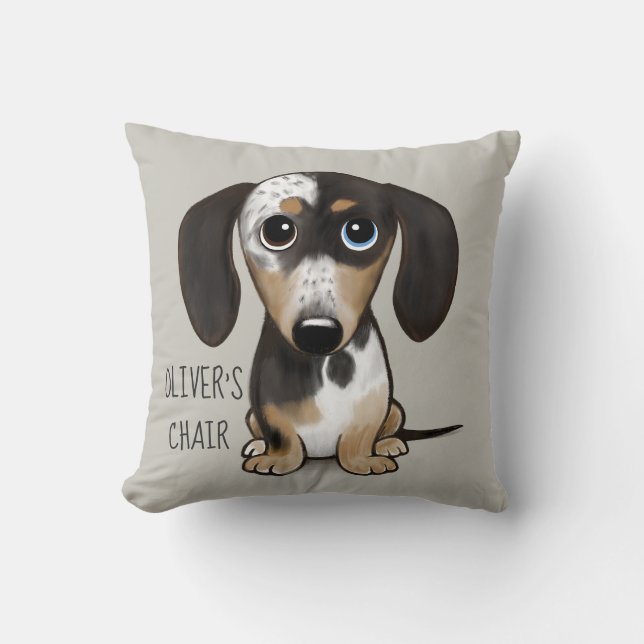 Dapple Dachshund Cute Hund Personlig Kudde (Framsida)