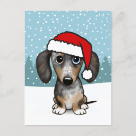 Dapple Dachshund Helgdag Cute Pet Hund Vykort