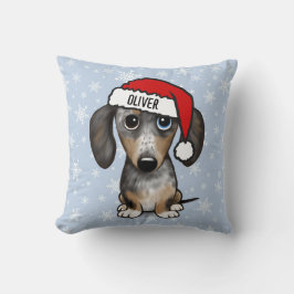 Dapple Dachshund Jul Anpassat namn Cute Hund Kudde