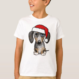 Dapple Dachshund Santa Wiener Hund jul T Shirt