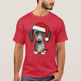 Dapple Dachshund Santa Wiener Hund jul T Shirt