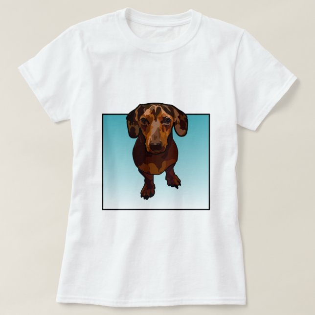 Dapple den Artsy taxen T Shirt (Design framsida)