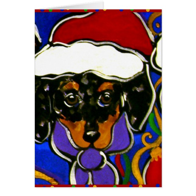 Dapple Doxie Jul Hälsningskort (Framsidan)