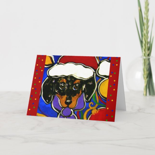 Dapple Doxie-jul Helgkort (Framsida)