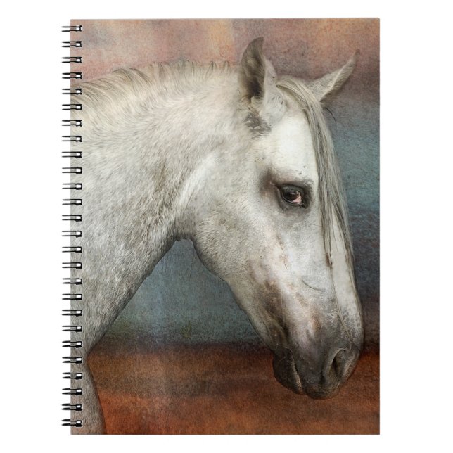 Dapple Grått Andalusisk Horse Porträtt Anteckningsbok Med Spiral (Framsidan)