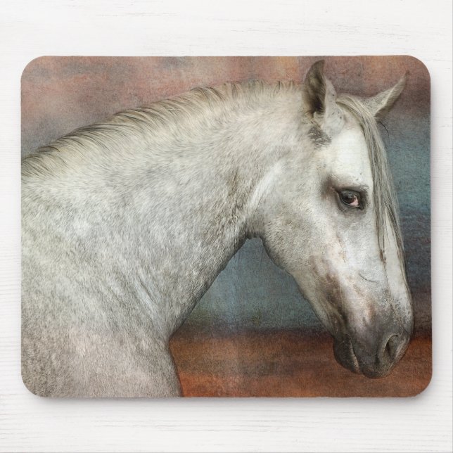 Dapple Grått Andalusisk Horse Porträtt Musmatta (Framsidan)