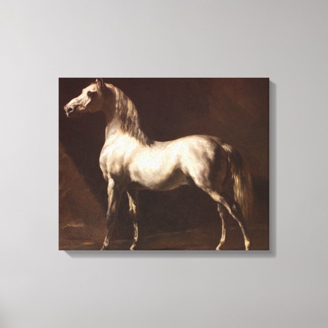 Dapple Grått Horse (av Théodore Géricault) Canvastryck (Framsida)