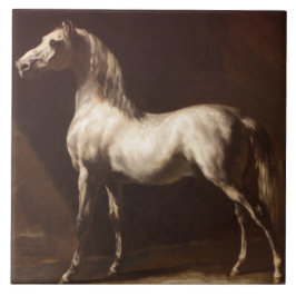 Dapple Grått Horse (av Théodore Géricault) Kakelplatta