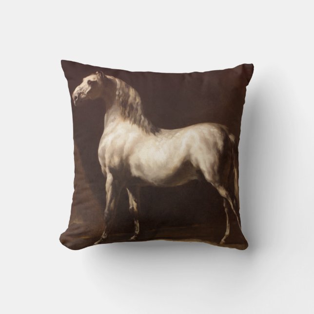 Dapple Grått Horse (av Théodore Géricault) Kudde (Framsida)